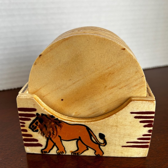 African Animal Coasters with Stand Handcrafted Hand painted (6) - Picture 3 of 10